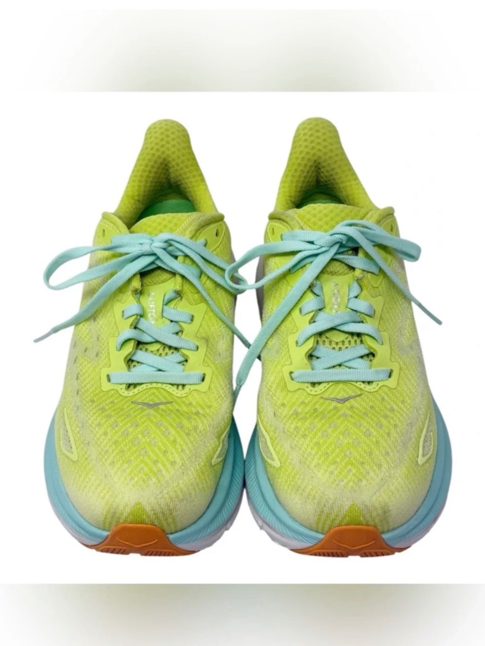 Hoka Clifton 9 Citrus Yellow / Aqua Women’s Sneakers Size 6.5